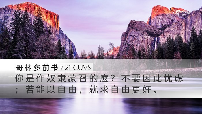 哥 林 多 前 书 7:21 CUVS Desktop Wallpaper - 你 是 作 奴 隶 蒙 召 的 麽 ？ 不 要 - Desktop Bible Verse Wallpaper