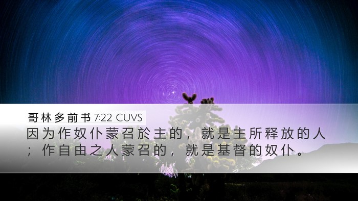 哥 林 多 前 书 7:22 CUVS Bible Verse Image