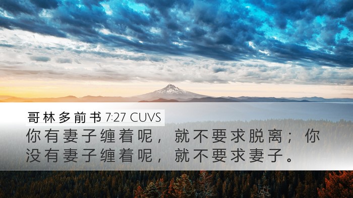 哥 林 多 前 书 7:27 CUVS Desktop Wallpaper - 你 有 妻 子 缠 着 呢 ， 就 不 要 求 - Desktop Bible Verse Wallpaper