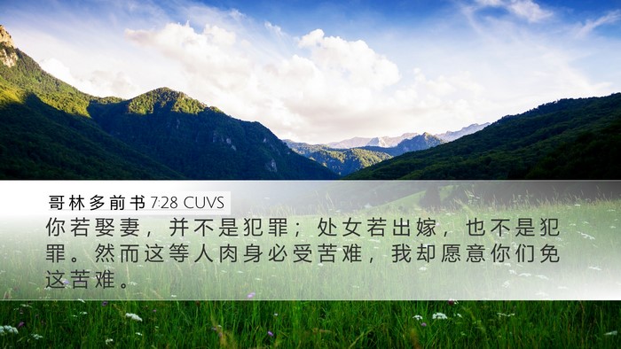 哥 林 多 前 书 7:28 CUVS Bible Verse Image