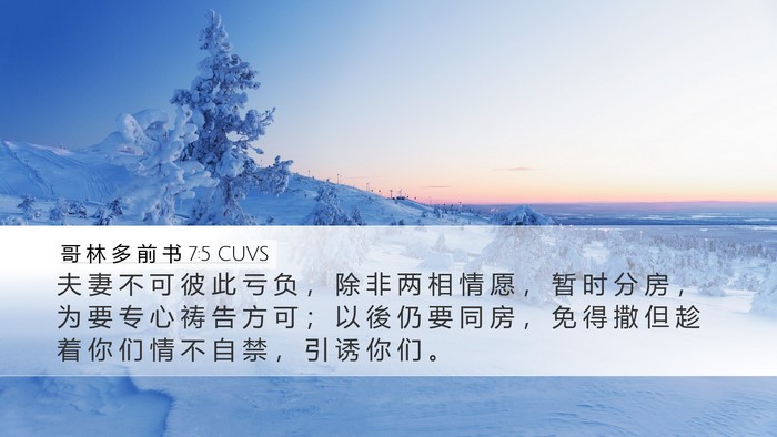 哥 林 多 前 书 7:5 CUVS Bible Verse Image