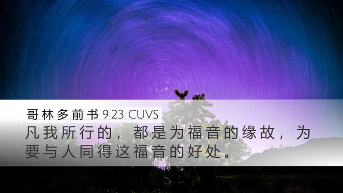 哥 林 多 前 书 9:23 CUVS Bible Verse Image