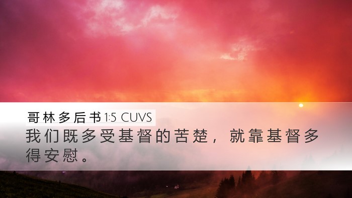 哥 林 多 后 书 1:5 CUVS Bible Verse Image