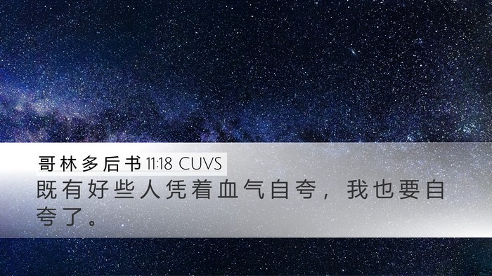 哥 林 多 后 书 11:18 CUVS Bible Verse Image