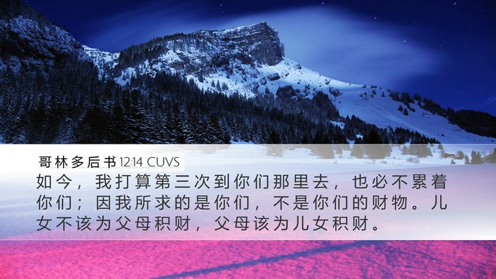 哥 林 多 后 书 12:14 CUVS Bible Verse Image