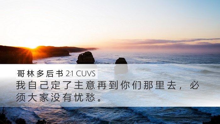 哥 林 多 后 书 2:1 CUVS Desktop Wallpaper - 我 自 己 定 了 主 意 再 到 你 们 那 - Desktop Bible Verse Wallpaper