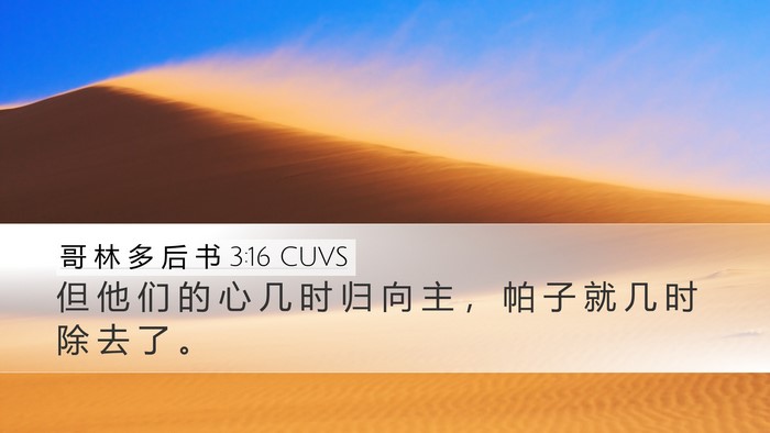 哥 林 多 后 书 3:16 CUVS Desktop Wallpaper - 但 他 们 的 心 几 时 归 向 主 ， 帕 - Desktop Bible Verse Wallpaper