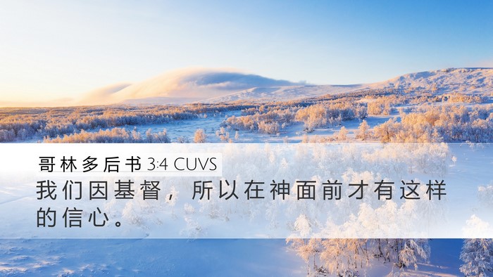 哥 林 多 后 书 3:4 CUVS Bible Verse Image