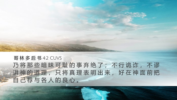 哥 林 多 后 书 4:2 CUVS Bible Verse Image
