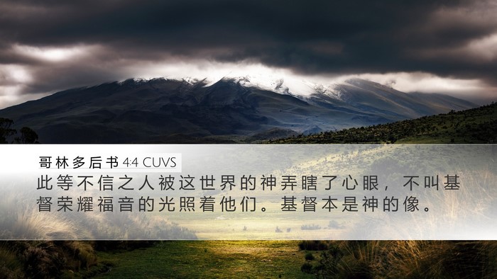哥 林 多 后 书 4:4 CUVS Bible Verse Image