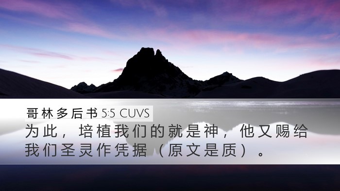 哥 林 多 后 书 5:5 CUVS Desktop Wallpaper - 为 此 ， 培 植 我 们 的 就 是 神 ， - Desktop Bible Verse Wallpaper