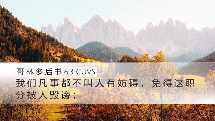 哥 林 多 后 书 6:3 CUVS Bible Verse Image