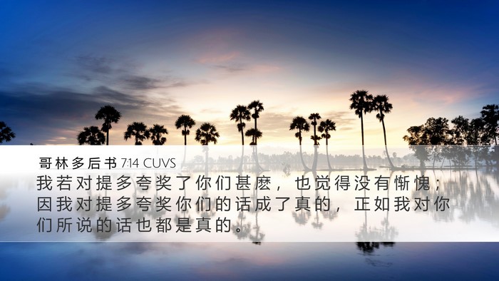 哥 林 多 后 书 7:14 CUVS Bible Verse Image