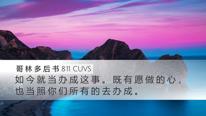 哥 林 多 后 书 8:11 CUVS Bible Verse Image