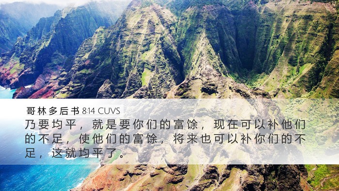 哥 林 多 后 书 8:14 CUVS Bible Verse Image