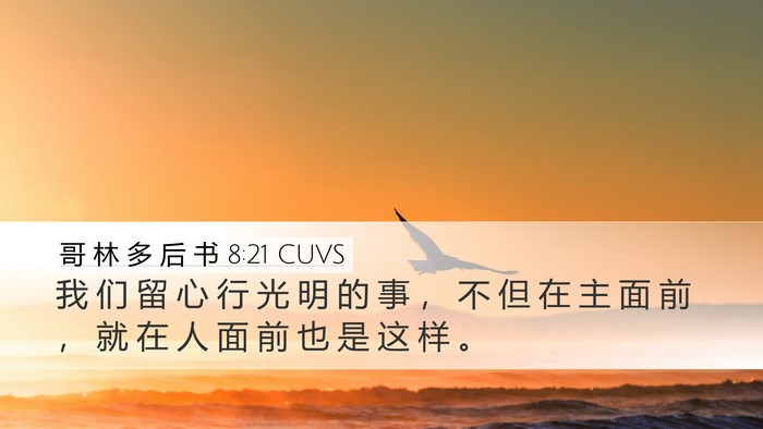 哥 林 多 后 书 8:21 CUVS Bible Verse Image