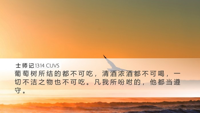士 师 记 13:14 CUVS Bible Verse Image