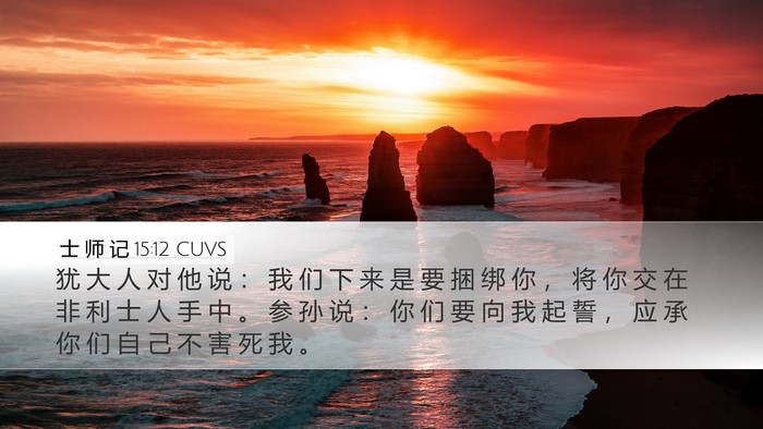 士 师 记 15:12 CUVS Desktop Wallpaper - 犹 大 人 对 他 说 ： 我 们 下 来 是 - Desktop Bible Verse Wallpaper