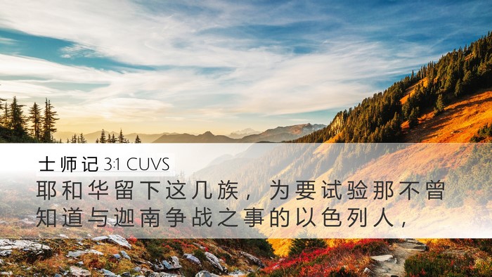 士 师 记 3:1 CUVS Bible Verse Image