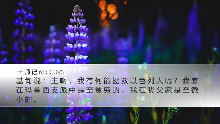 士 师 记 6:15 CUVS Bible Verse Image