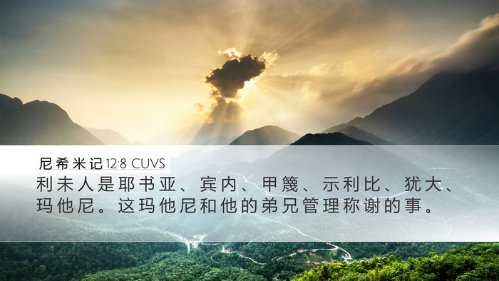 尼 希 米 记 12:8 CUVS Bible Verse Image