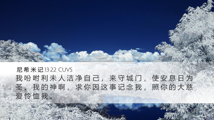 尼 希 米 记 13:22 CUVS Bible Verse Image
