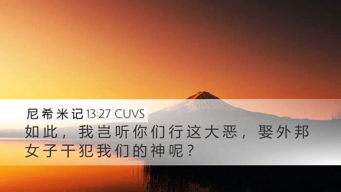 尼 希 米 记 13:27 CUVS Bible Verse Image