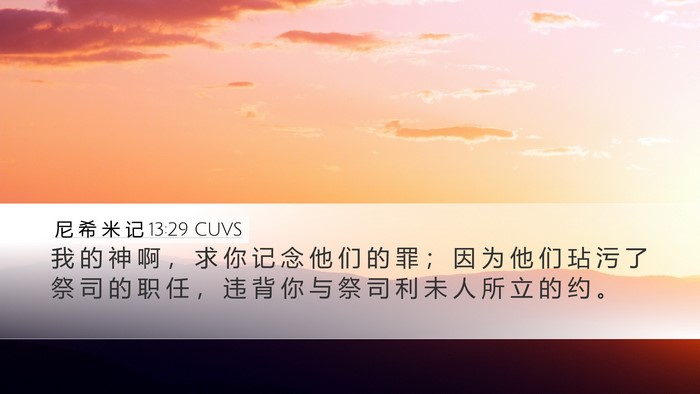 尼 希 米 记 13:29 CUVS Bible Verse Image