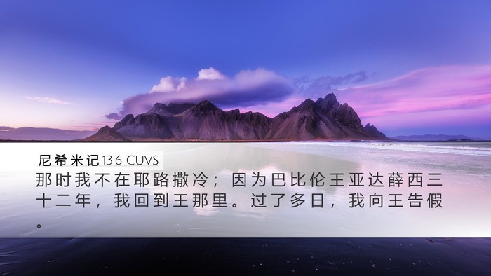 尼 希 米 记 13:6 CUVS Bible Verse Image