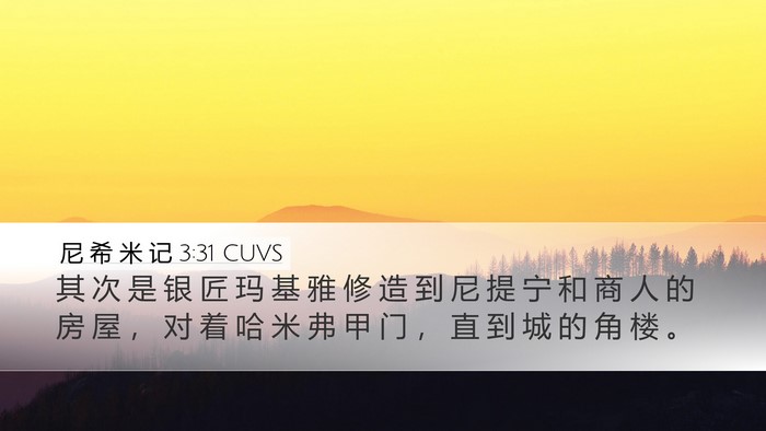 尼 希 米 记 3:31 CUVS Bible Verse Image