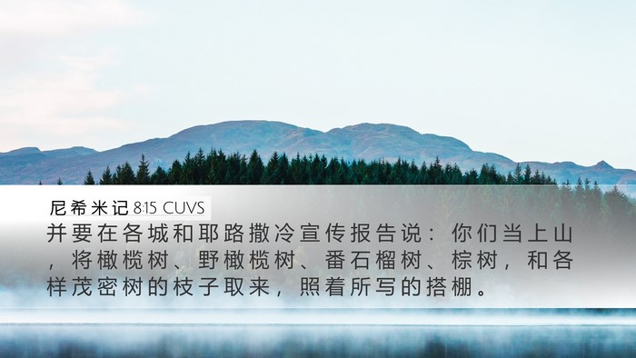 尼 希 米 记 8:15 CUVS Desktop Wallpaper - 并 要 在 各 城 和 耶 路 撒 冷 宣 传 - Desktop Bible Verse Wallpaper
