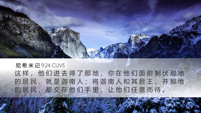尼 希 米 记 9:24 CUVS Bible Verse Image