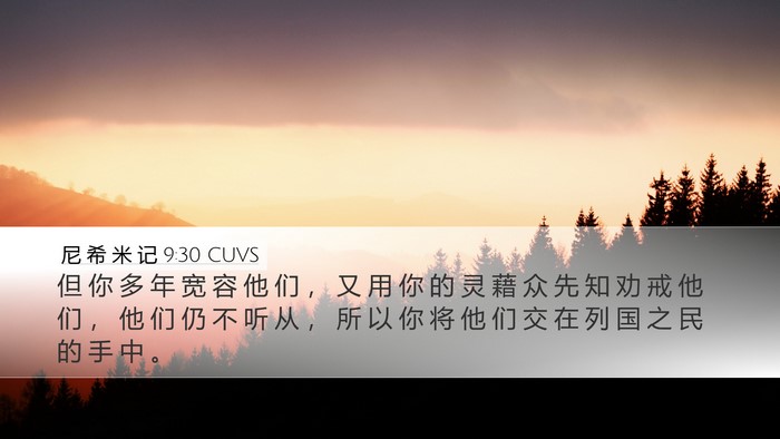 尼 希 米 记 9:30 CUVS Bible Verse Image