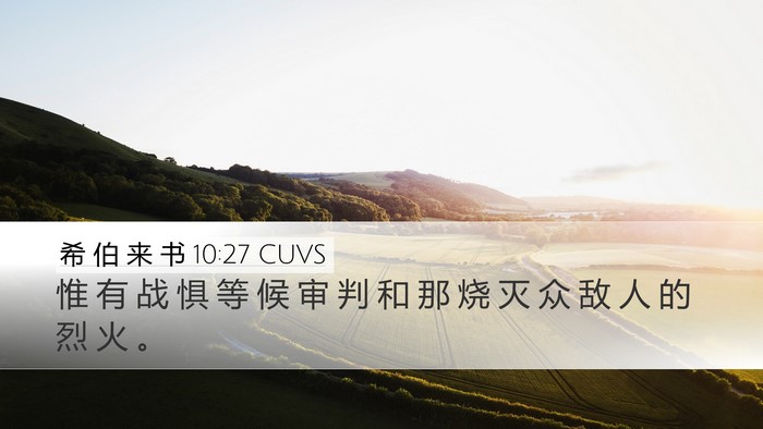 希 伯 来 书 10:27 CUVS Bible Verse Image