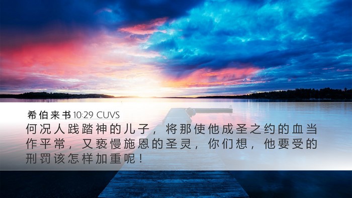 希 伯 来 书 10:29 CUVS Bible Verse Image