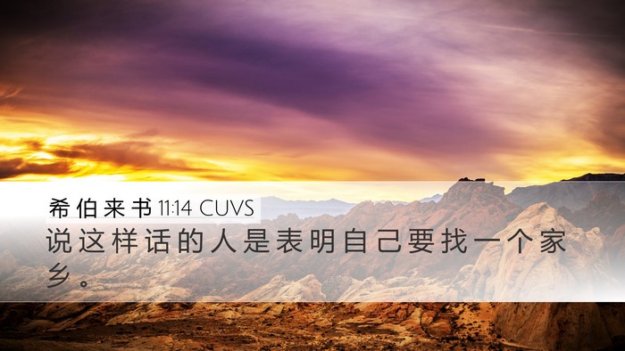 希 伯 来 书 11:14 CUVS Bible Verse Image