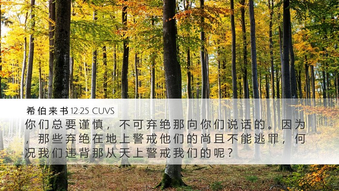 希 伯 来 书 12:25 CUVS Bible Verse Image