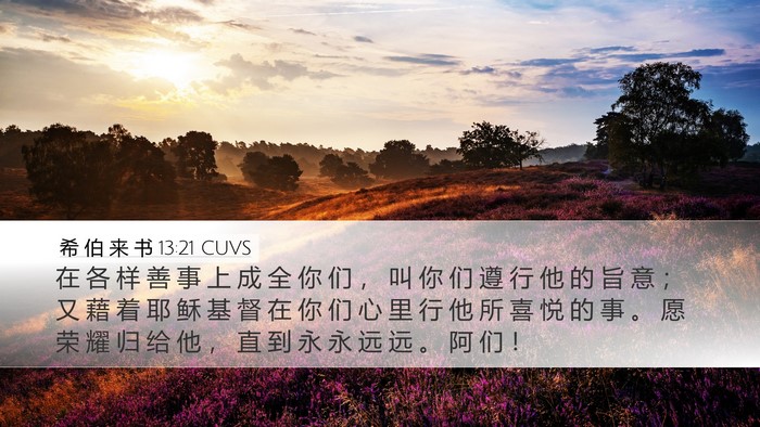 希 伯 来 书 13:21 CUVS Bible Verse Image