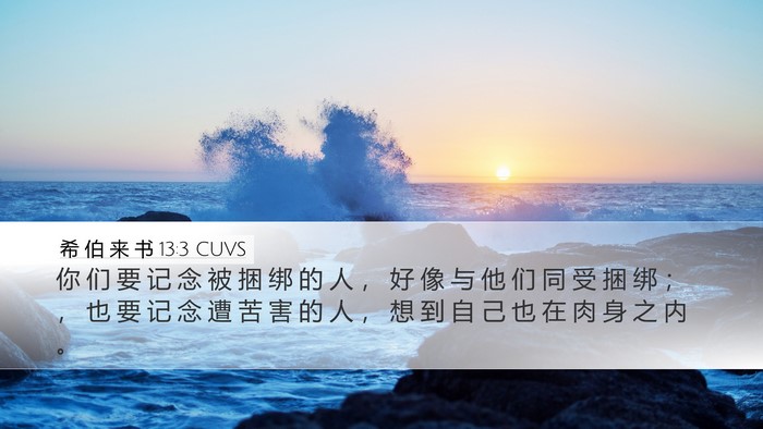 希 伯 来 书 13:3 CUVS Bible Verse Image