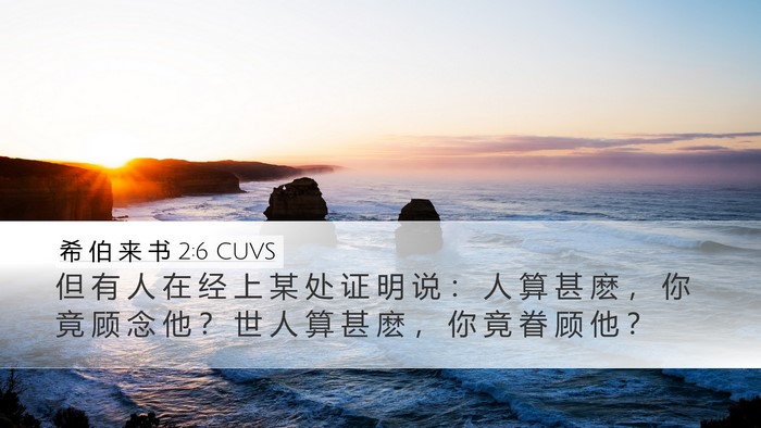 希 伯 来 书 2:6 CUVS Bible Verse Image