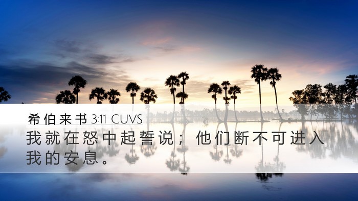 希 伯 来 书 3:11 CUVS Bible Verse Image