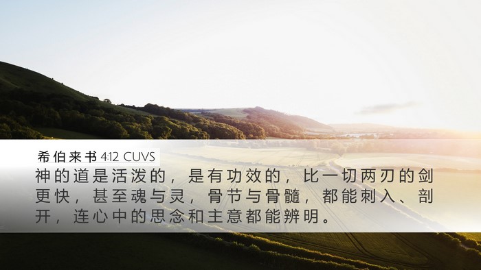 希 伯 来 书 4:12 CUVS Bible Verse Image