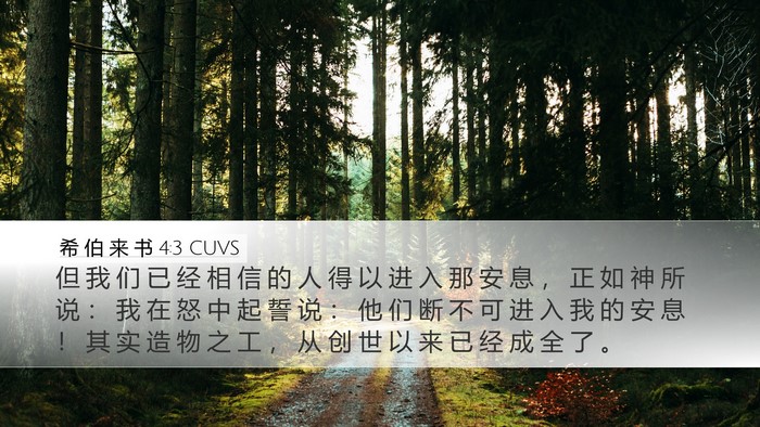 希 伯 来 书 4:3 CUVS Bible Verse Image