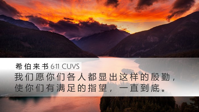 希 伯 来 书 6:11 CUVS Bible Verse Image