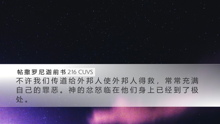 帖 撒 罗 尼 迦 前 书 2:16 CUVS Bible Verse Image