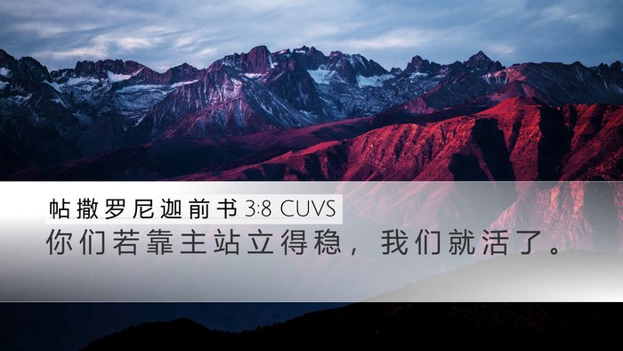 帖 撒 罗 尼 迦 前 书 3:8 CUVS Bible Verse Image