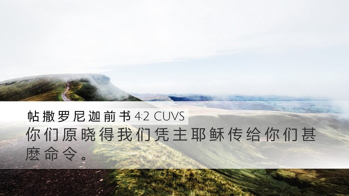 帖 撒 罗 尼 迦 前 书 4:2 CUVS Bible Verse Image