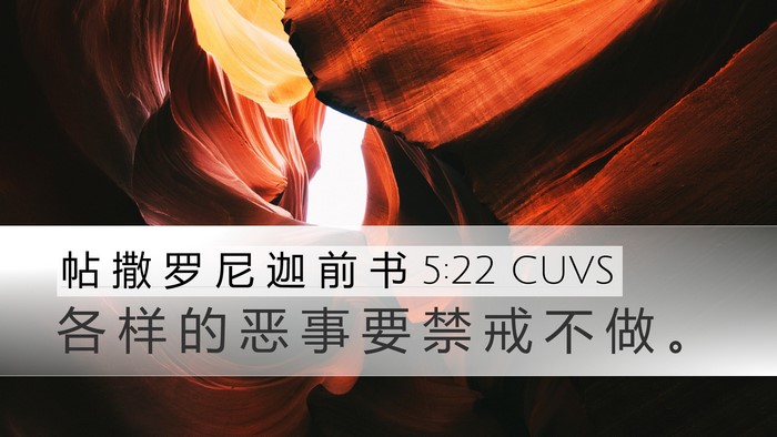 帖 撒 罗 尼 迦 前 书 5:22 CUVS Bible Verse Image