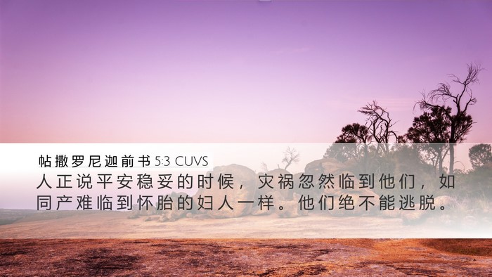 帖 撒 罗 尼 迦 前 书 5:3 CUVS Bible Verse Image