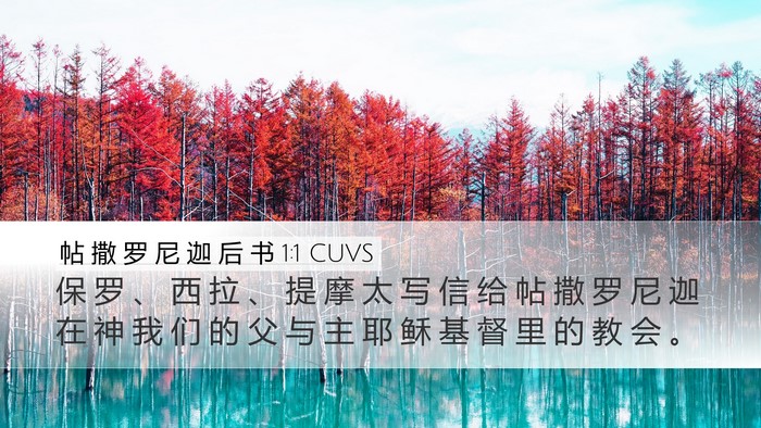 帖 撒 罗 尼 迦 后 书 1:1 CUVS Bible Verse Image